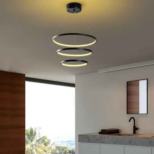 Závesný LED lustr Simit - 13697, čierna