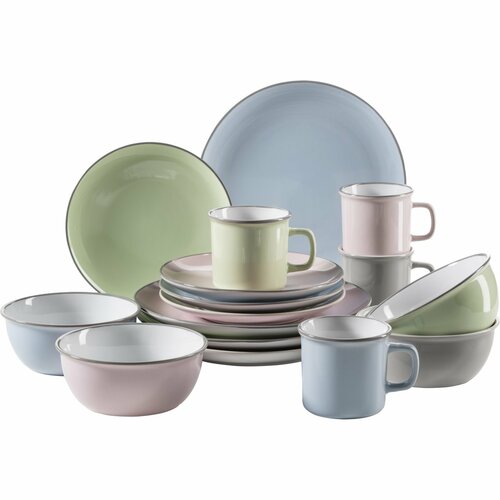 Mäser 16 darabos MAILA étkészlet – világoskék mix