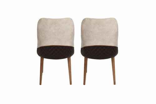 Sada jídelních židlí Nova Cream and Walnut, 2 ks
