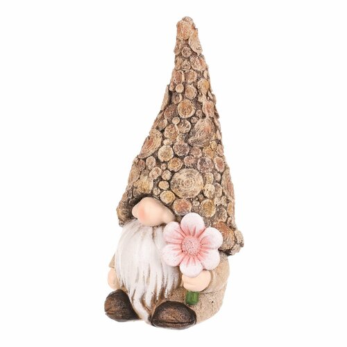 Záhradná dekorácia Škriatok kvetinka, 11 x 9 x 21cm, polyresin