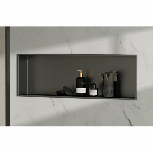 POLYSAN 1301-82B Vstavna polica za oblogo 81 x 27cm, nerjaveče jeklo, antracit