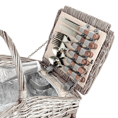 Picknickkorb für 4 Personen, 60 x 29 x 31 cm