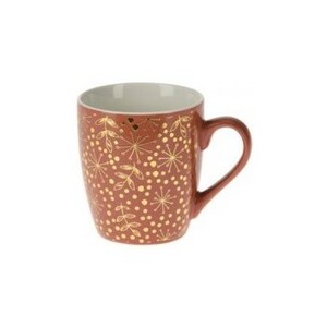 Kubek ceramiczny Złoty kwiat, terracotta, 220 ml