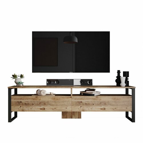 Televízny stolík Man Atlantic Pine and Black