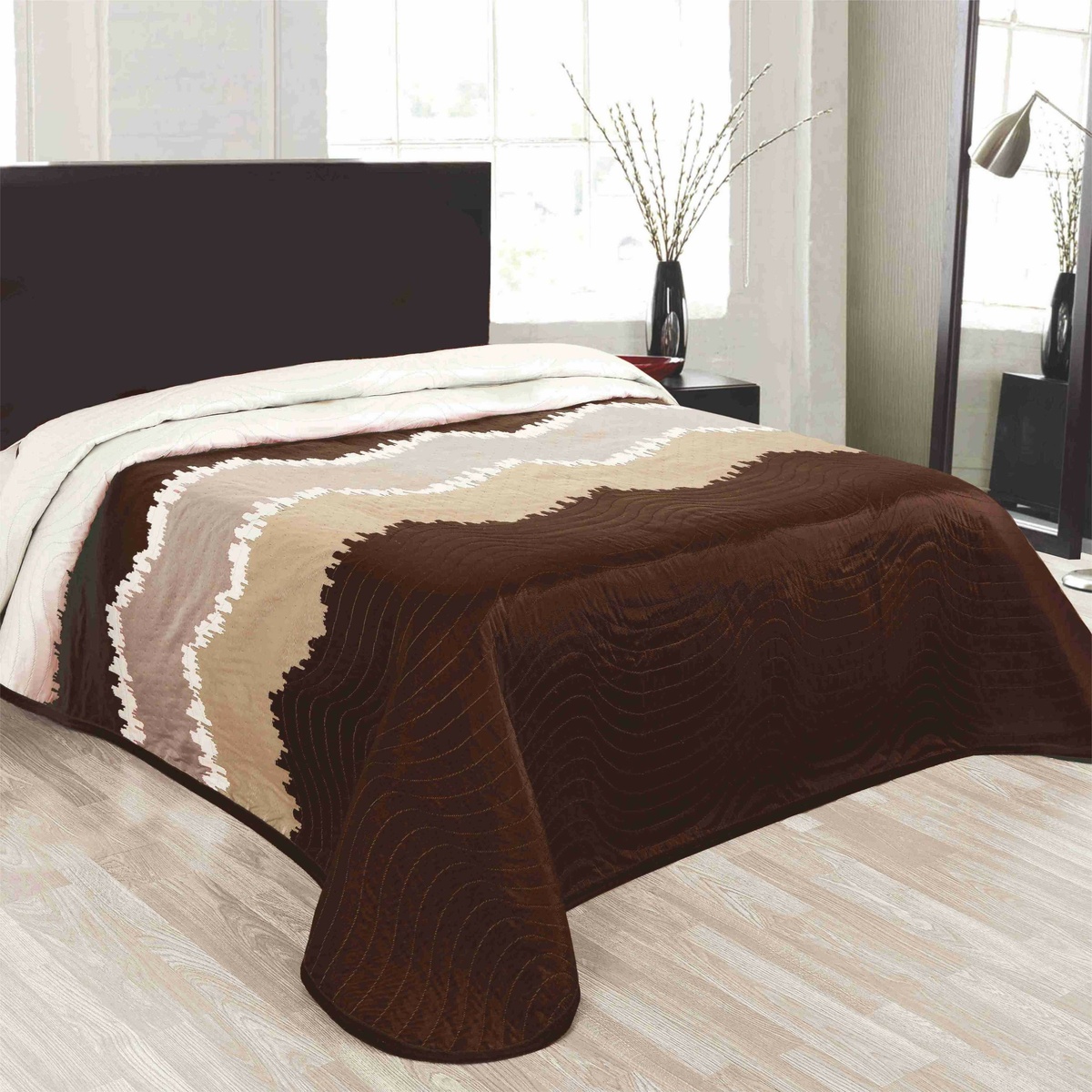Forbyt Prehoz na posteľ Celiné hnedá, 140 x 220 cm