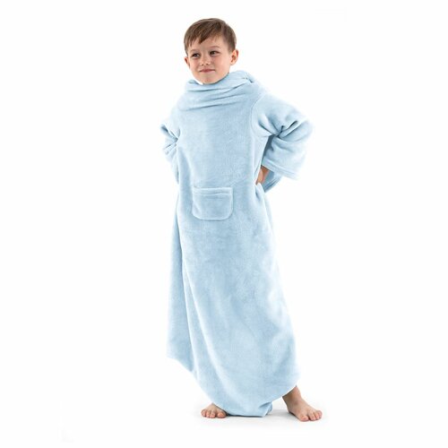 Decoking odeja z rokavi Lazy Kids modra, 90 x 105cm