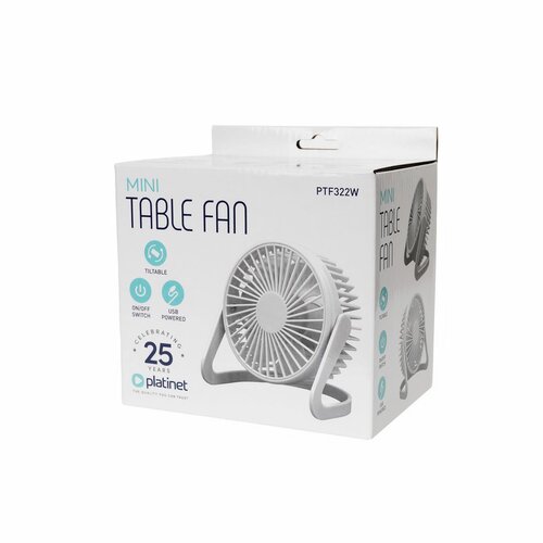 Platinet PTF322W USB stolný ventilátor, biela