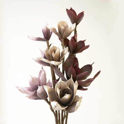 Umělá květina magnolie fialová
