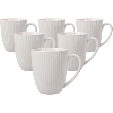 Zestaw 6 kubków porcelanowych Linie 370 ml