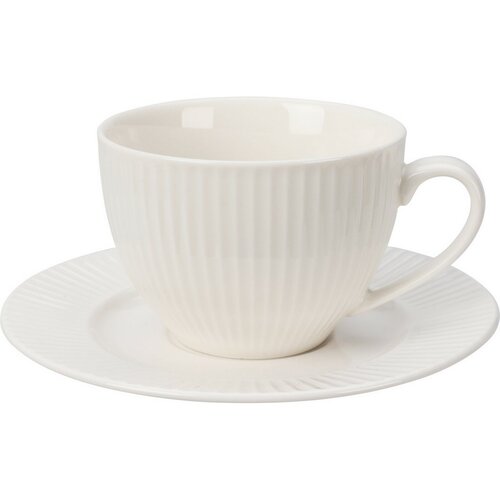 Zestaw 6 filiżanek porcelanowych ze spodkami Linie 240 ml