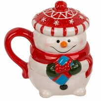 Becher mit Deckel Merry Snowman, 300 ml