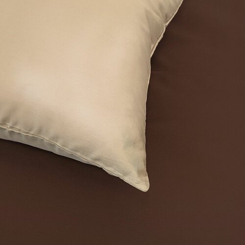Kvalitex Сатинова постільна білизна, темно-коричневий/бежевий, 140 × 200 см, 70 × 90 см
