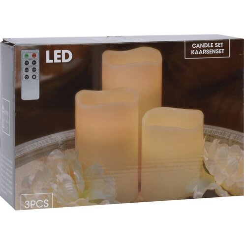 LED-Kerzenset Glaze, 3 Stückweiß  ,