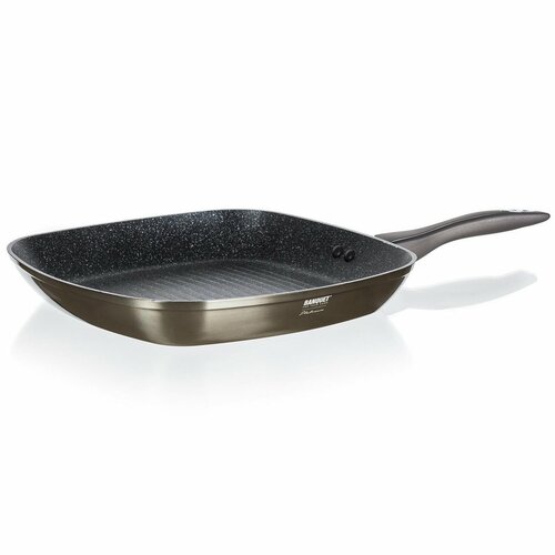Banquet Pánev steaková s nepřilnavým povrchem Metallic Platinum, 28 x 28 cm