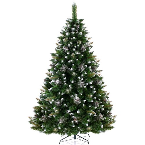 AmeliaHome Vánoční stromek Borovice s šiškami Lemmy, 120 cm