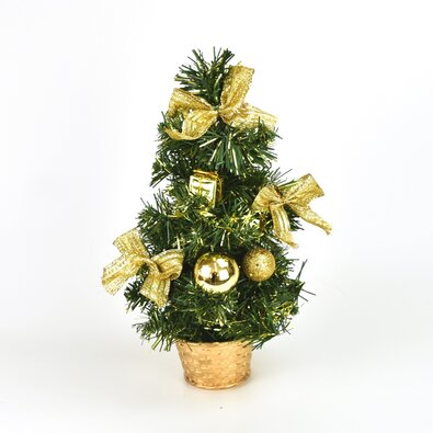 Brăduț decorat de Crăciun Lisa auriu, 30 cm