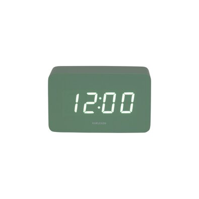 Karlsson 5983GR dizajnové LED hodiny s budíkom zelená, 10 cm
