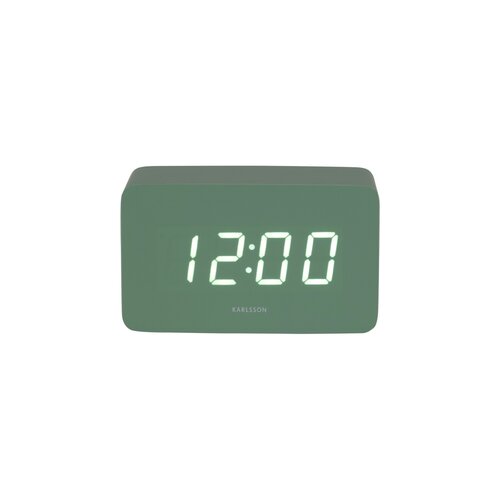 Karlsson 5983GR designerski zegar LED z budzikiem,zielony, 10 cm
