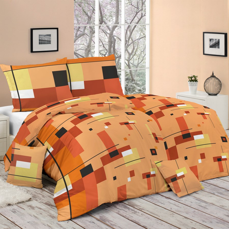 Bohemia Style Bavlnené obliečky Scarlet oranžová, 140 x 200 cm, 70 x 90 cm