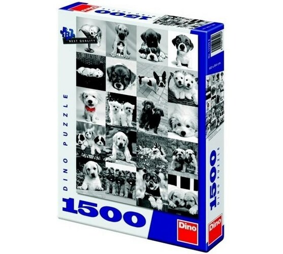 Puzzle Psi Dino Toys, 1500 dílků, šedá
