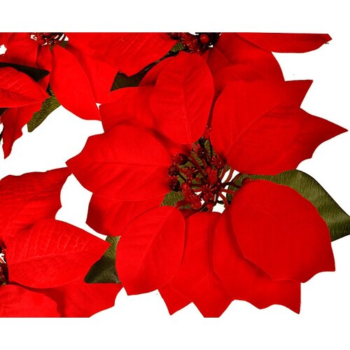 Koszorú karácsonyi rózsákból, piros, átmérője 30 cm