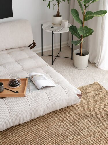 Canapea extensibilă Fold Kadife 2 Alb
