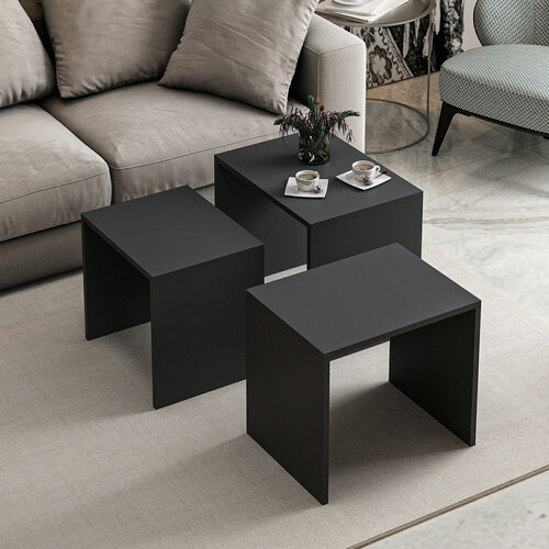 Ablagetisch Alya Anthracite, 3 Stück