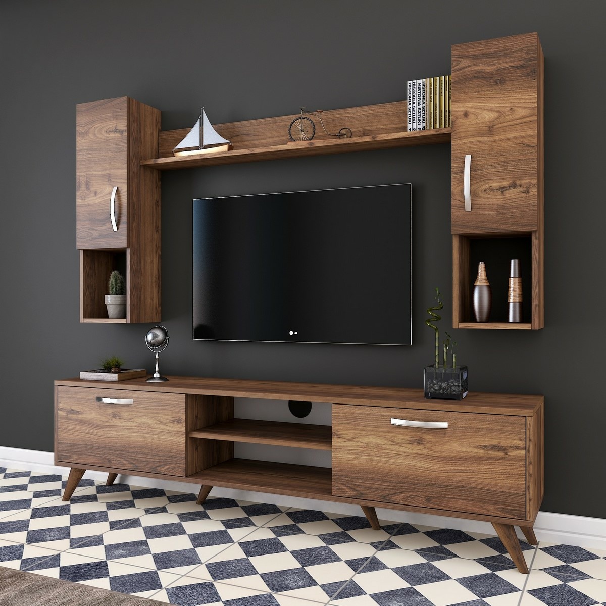 Televízna stena Mio Walnut