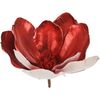 Sztuczna magnolia na klipsie czerwony, 22 x 20 cm