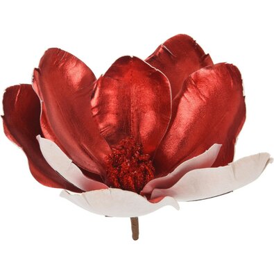 Sztuczna magnolia na klipsie czerwony, 22 x 20 cm