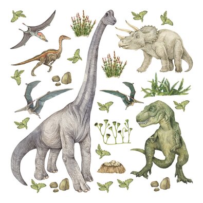 Samolepilni dekoracija Dino, 30 x 30 cm