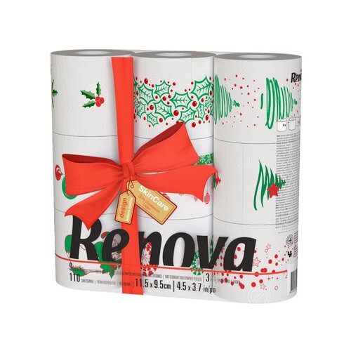 Renova 3 rétegű toalettpapír karácsonyi kiadás, 9 db