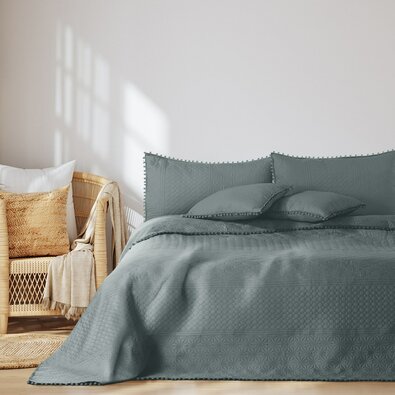 DecoKing Prekriv za posteljo Meadore siva, 170 x210 cm