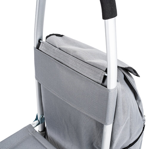 Aldotrade Nákupná taška na kolieskach so sedátkom Comfort, sivá