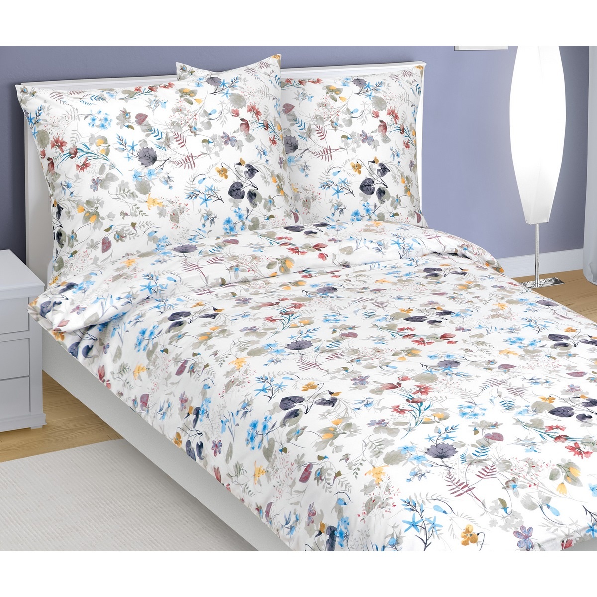 Bellatex Blossom pamut ágyneműhuzat kék, 140 x 200 cm, 70 x 90 cm, 140 x 200 cm, 70 x 90 cm termék 2. képe