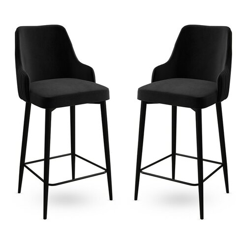 Barstuhl-Set Enox Black and Black, 2 Stück