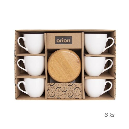 Orion Darilni set porcelanskih skodelic spodstavki Bambu, 6 kos
