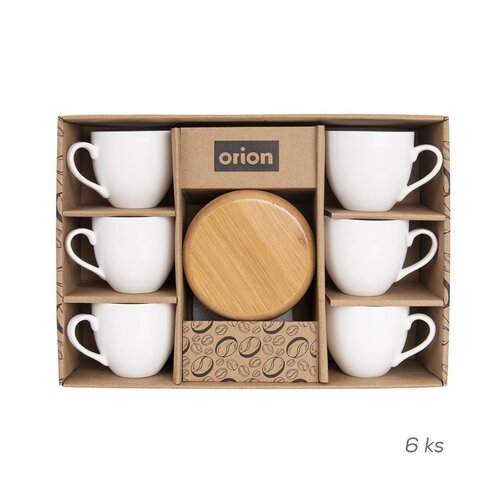 Orion Komplet prezentowy filiżanek porcelanowych z talerzykami Bambu, 6 szt.