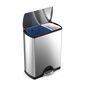Simplehuman Coș dreptunghiular cu pedală pentrudeșeuri sortate 46 l, oțel