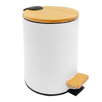 AQUALINE BI007 BAMBUS okrogel koš za smeti 5 l,bel