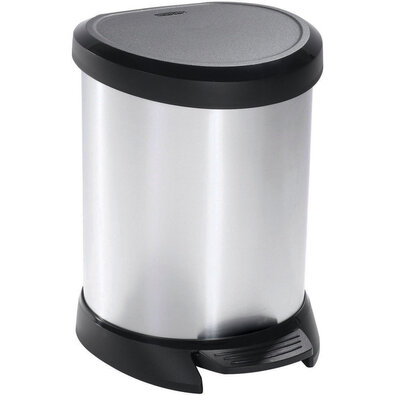 Curver Koš za smeti Decobin 5 L, srebrn