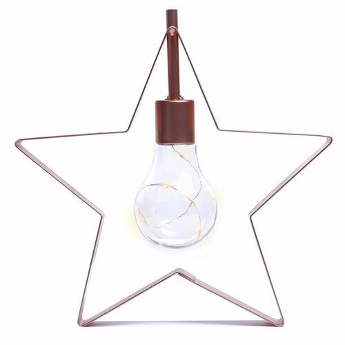 DecoKing Lampă de Crăciun Stea albă caldă, 5LED-uri