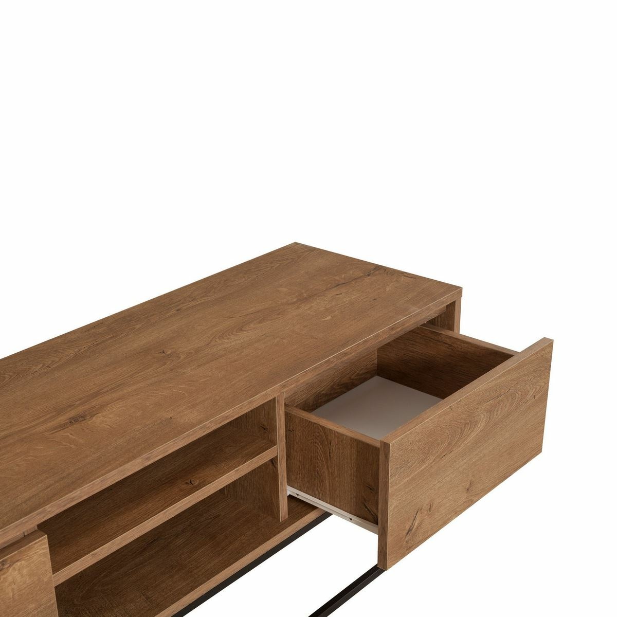 Televízny stolík Rodez Walnut and Black I, M