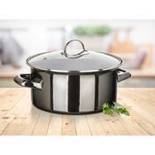 Banquet Emaille-beschichtete Pfanne METALLICSchwarz 22 cm, 3,7 5 l, mit Deckel