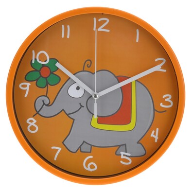 Ceas de perete Elephant, portocaliu, 23 cm