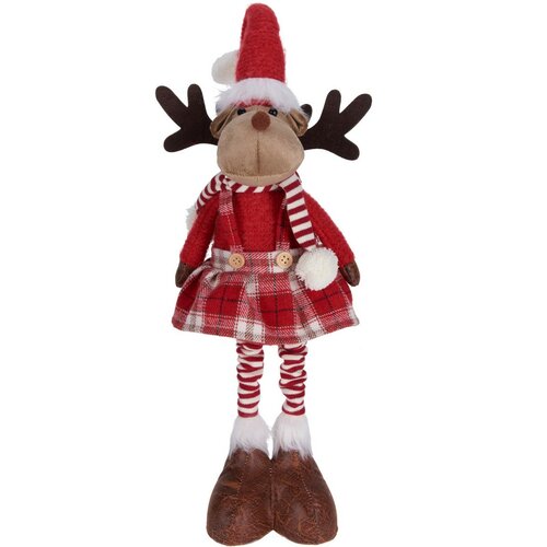 Świąteczny renifer stojący Becky, teleskopowe nogi, 46 cm
