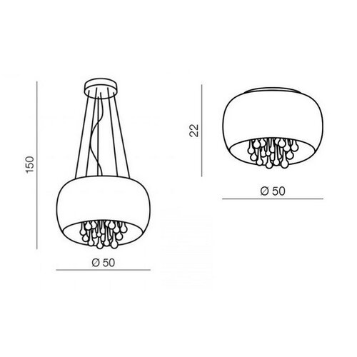 Azzardo AZ1646 stropní závěsné svítidlo Buzz, pr. 50 cm, G9, 5x 40W