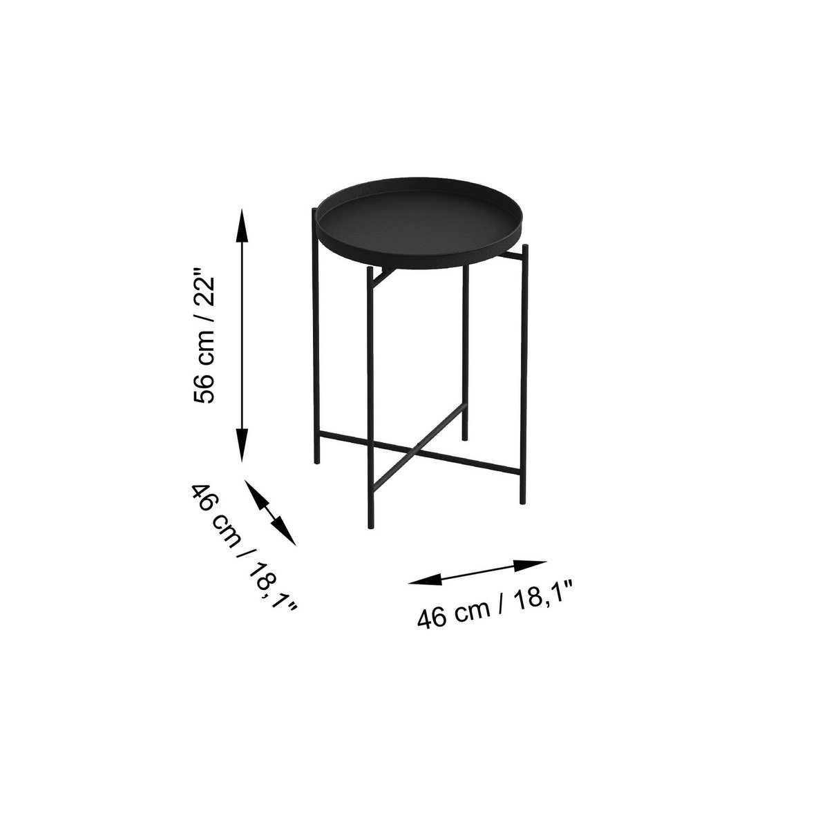 Odkladací stolík Sale Black