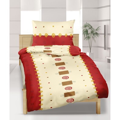 Pościel z kory Kwadraty bordo, 140 x 200 cm, 70 x 90 cm