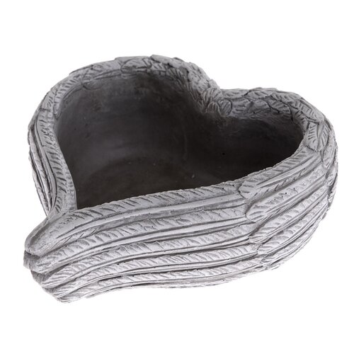 Spominska dekoracija Betonski cvetlični lonec Srce, 23 x 10 x 23 cm